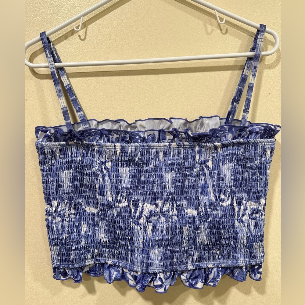 Kortni Jeane Blue and White Bikini Top